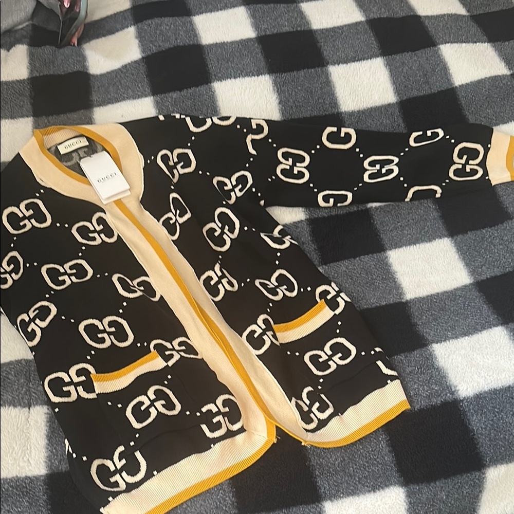 Gucci Black and Cream Cardigan
